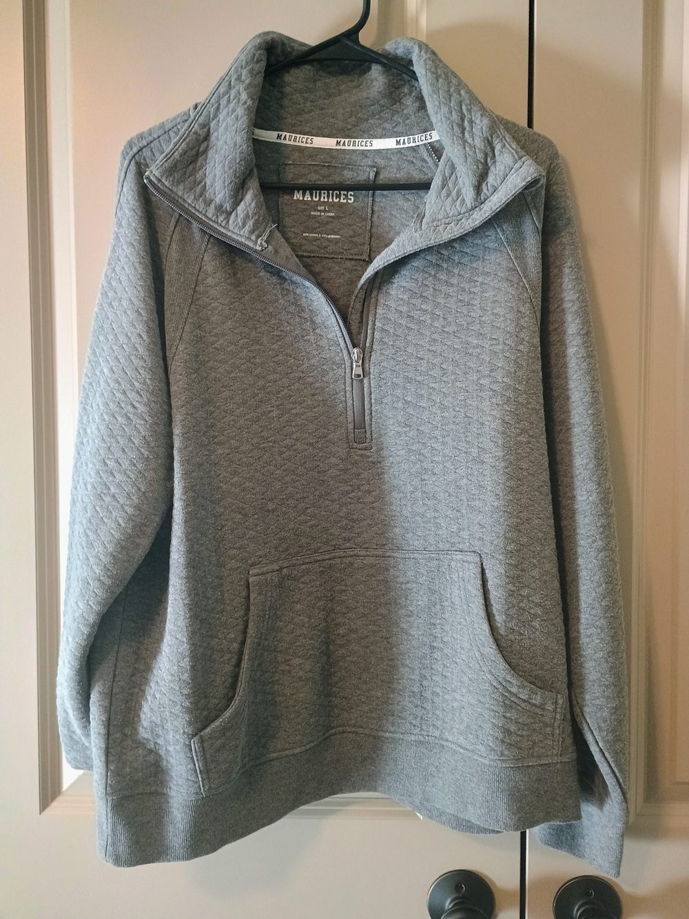 Maurices Quilted Half-Zip Pullover - Gray